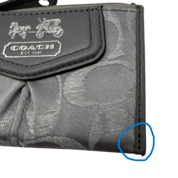 Coach Mini Skinny MADISON Signature ID Case Wallet Key Chain - Silver - Picture 12 of 12